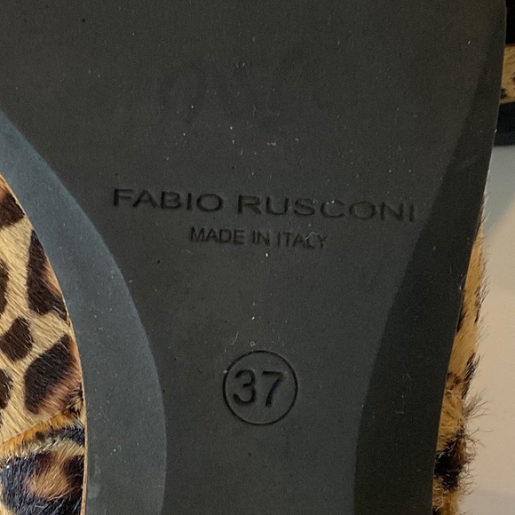 FABIO RUSCONI Italy Animal Print  Calf Hair Pointed Toe Booties Size EU 37 - Picture 7 of 8